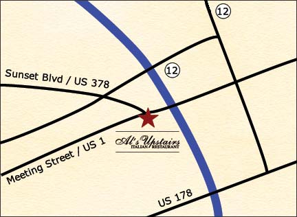 Map to Al's Upstairs